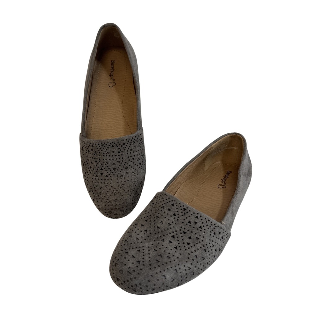 Baretraps Suede Women's Slip-On‎ Shoes - Gray - Size 7.5 - EUC Flats